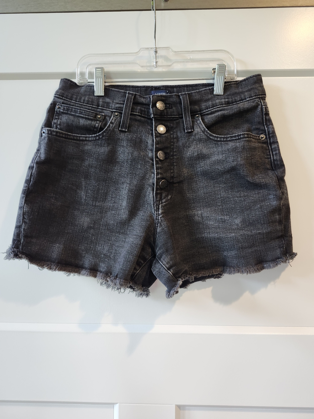 J. Crew Washed Black High-Rise Denim Jean Shorts